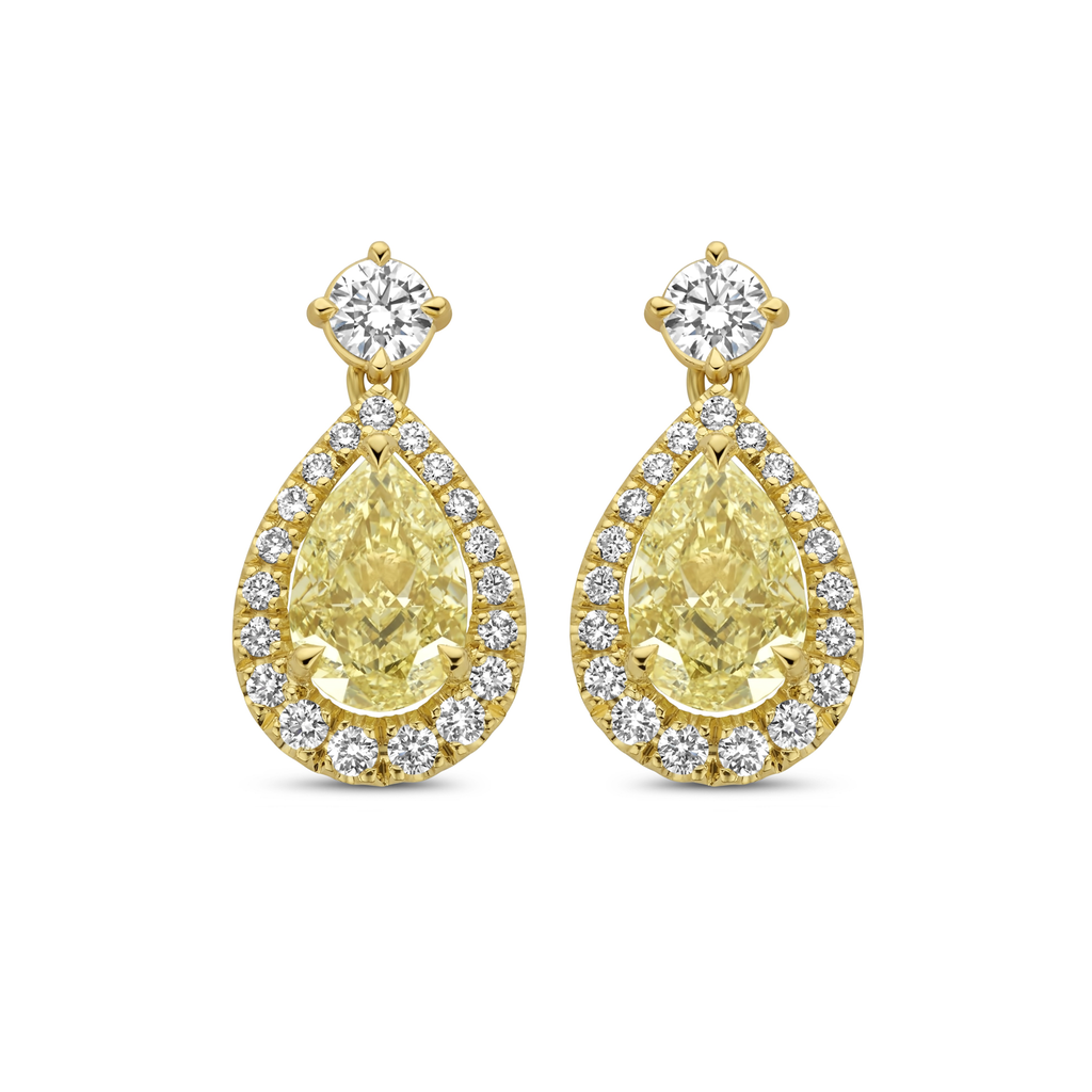 Earrings with Pear Shaped Diamonds