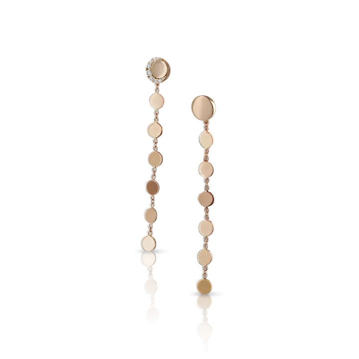 Earrings Red Gold with Diamonds