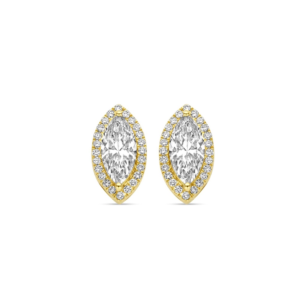 Pink gold studs with diamonds