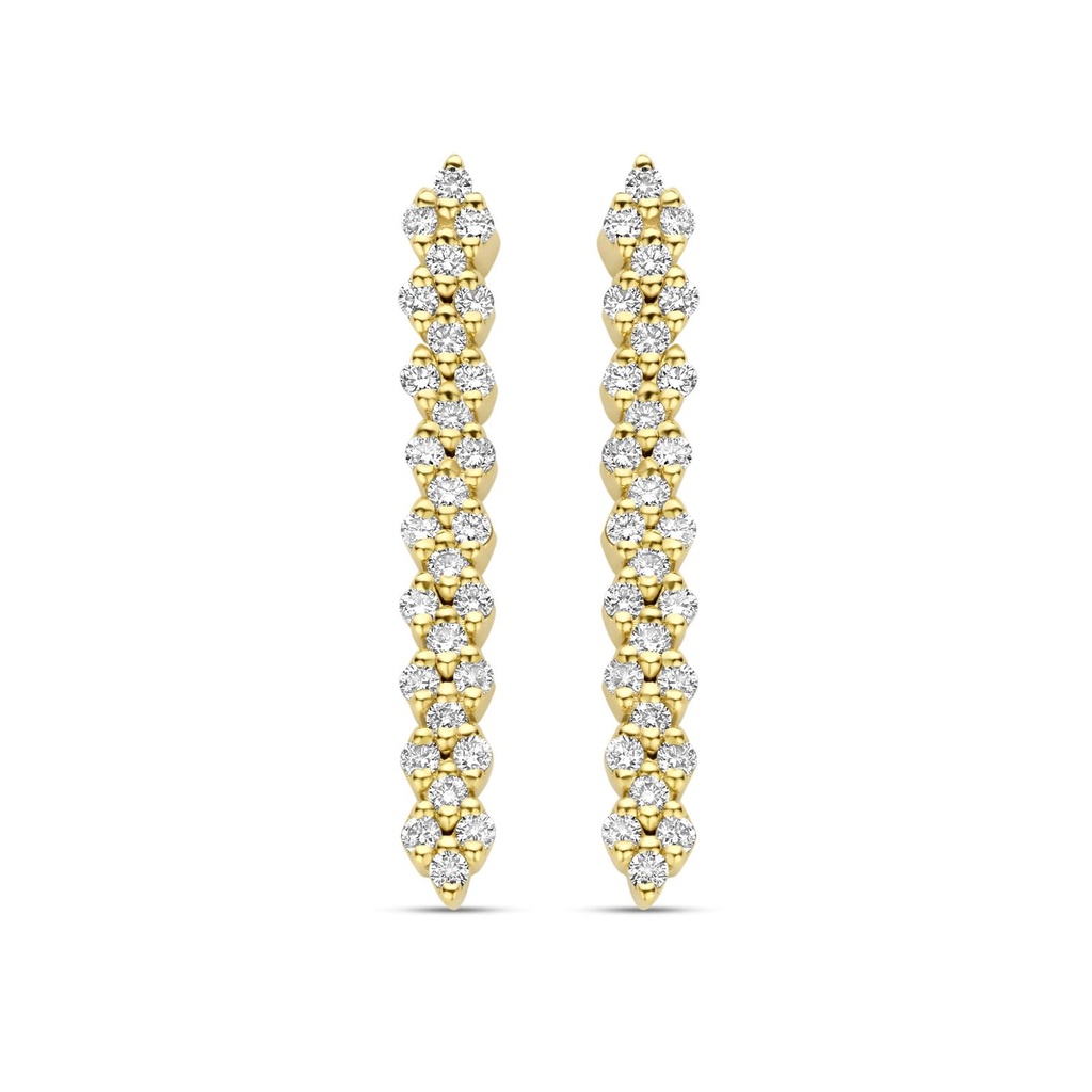 Yellow gold earrings with diamonds