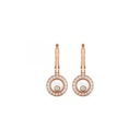 Happy Diamonds Dangling Earrings in Pink Gold