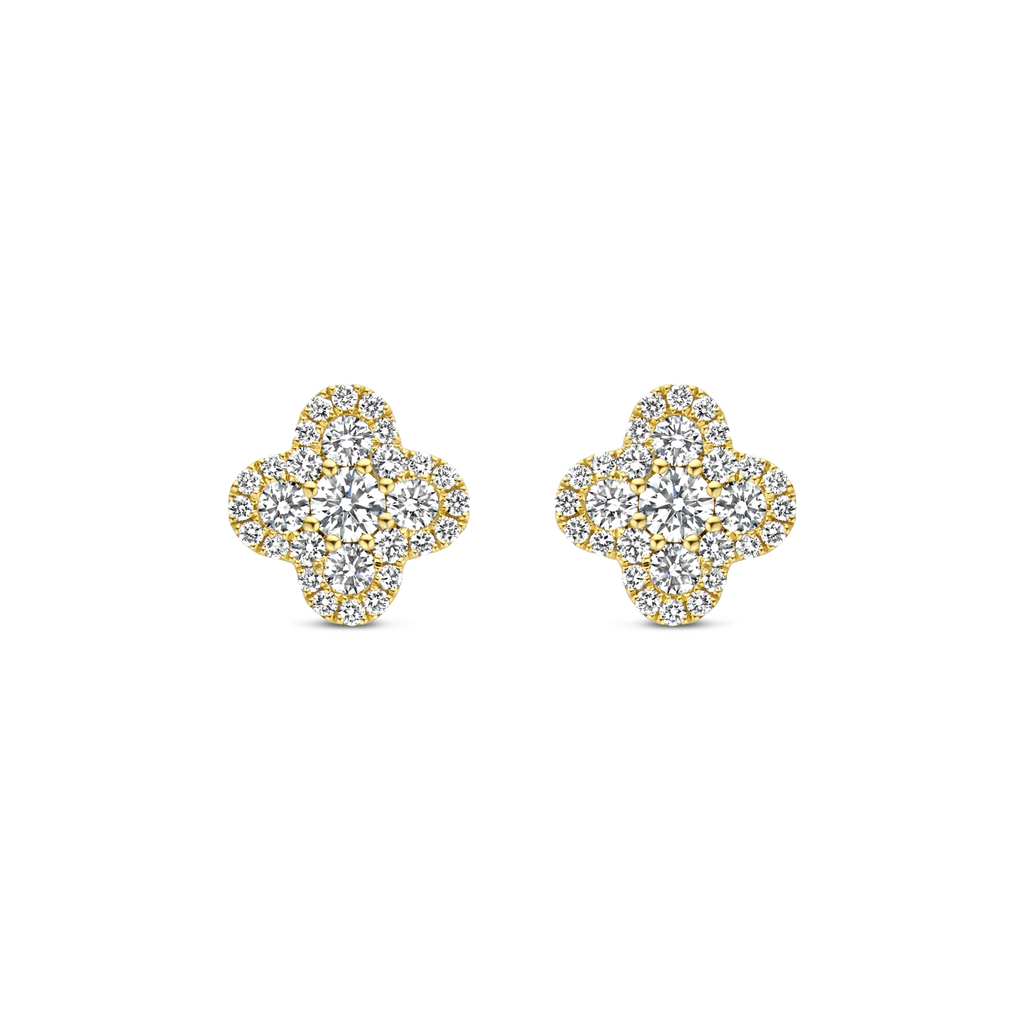 Yellow gold earrings with diamonds