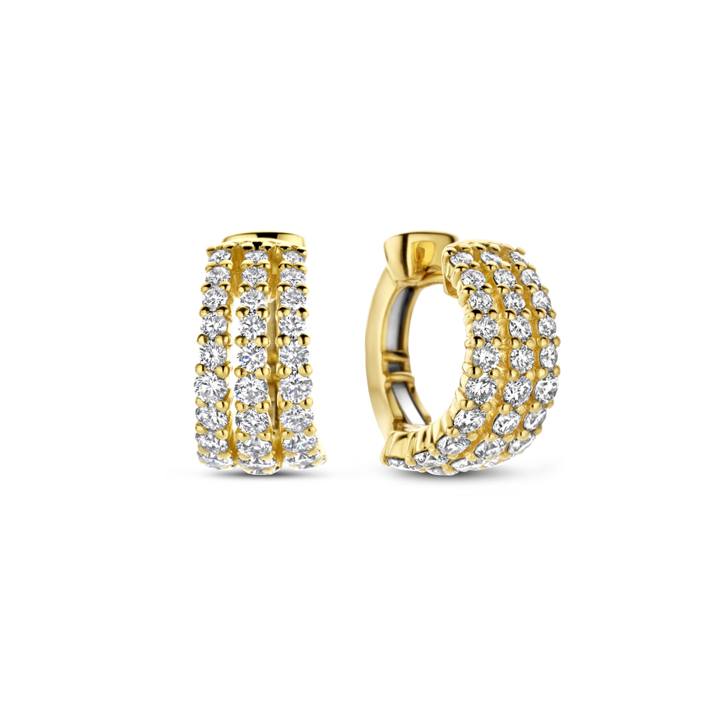 Yellow gold earrings with diamonds
