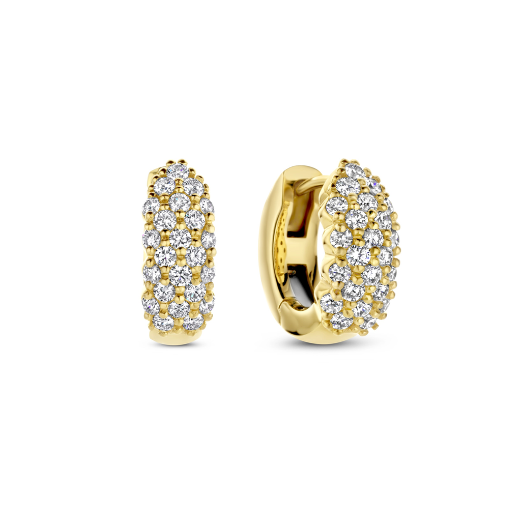 Yellow gold earrings with diamonds