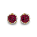 Illusion Stud Earrings with Rubies and Diamonds