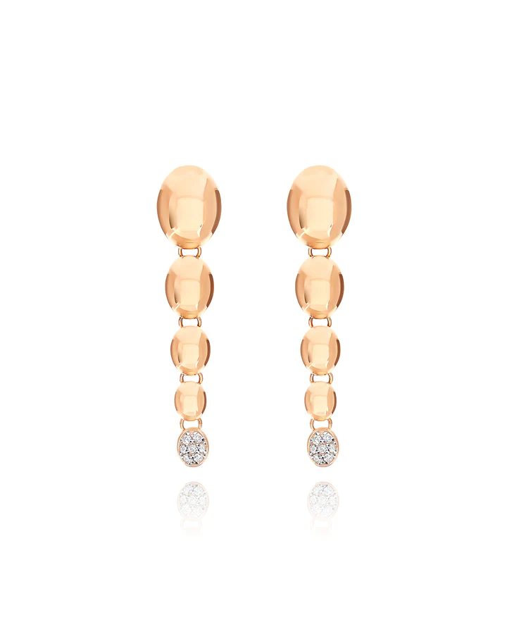 Nuvolette Earrings in Pink Gold with Diamonds