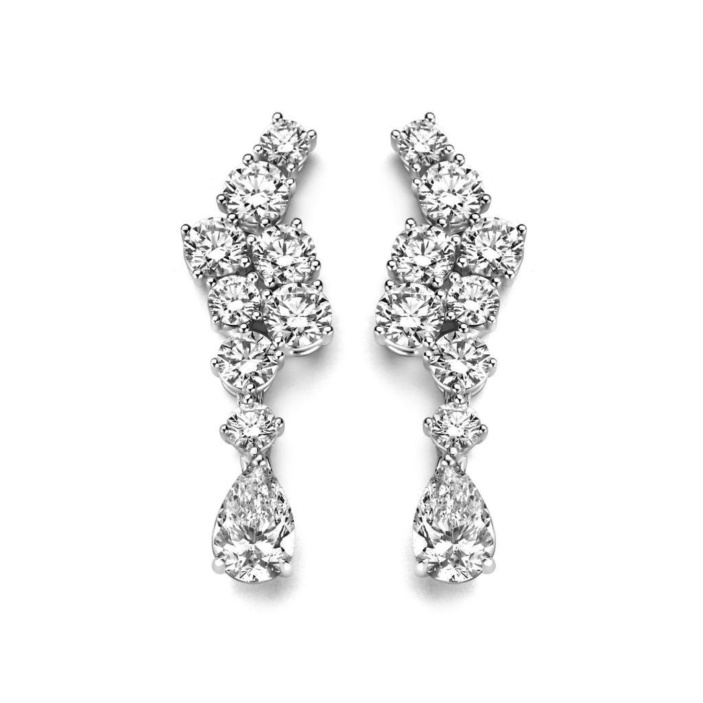 Whitegold earrings with diamonds