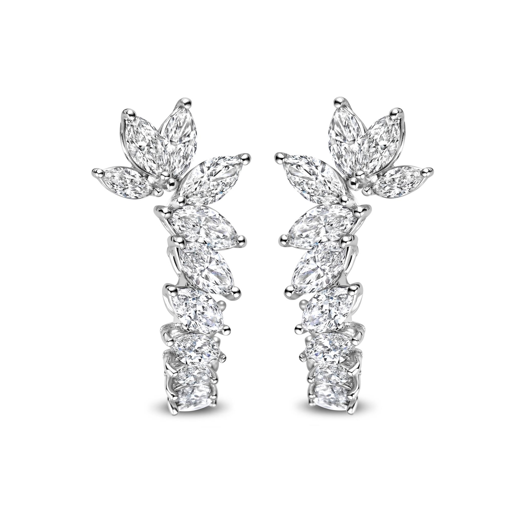 Whitegold earrings with marquise