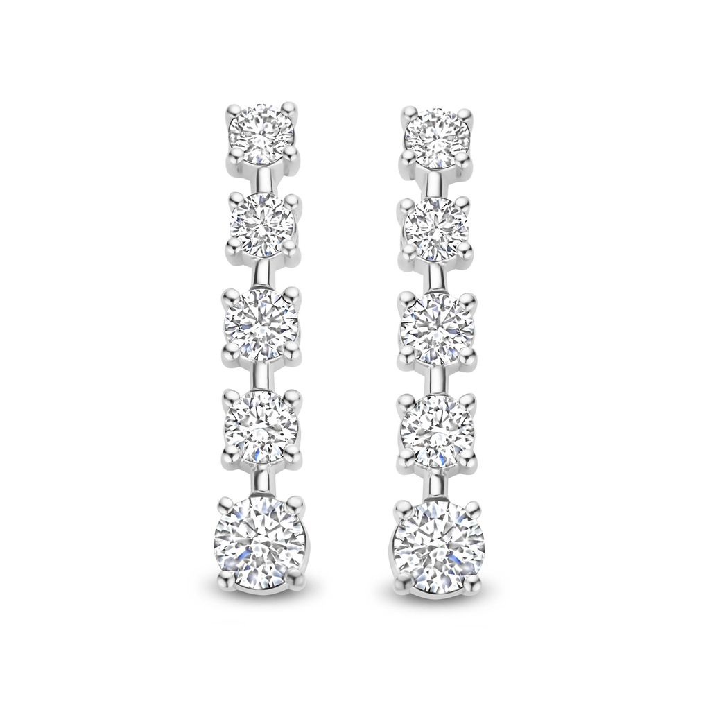 Whitegold earrings with diamonds