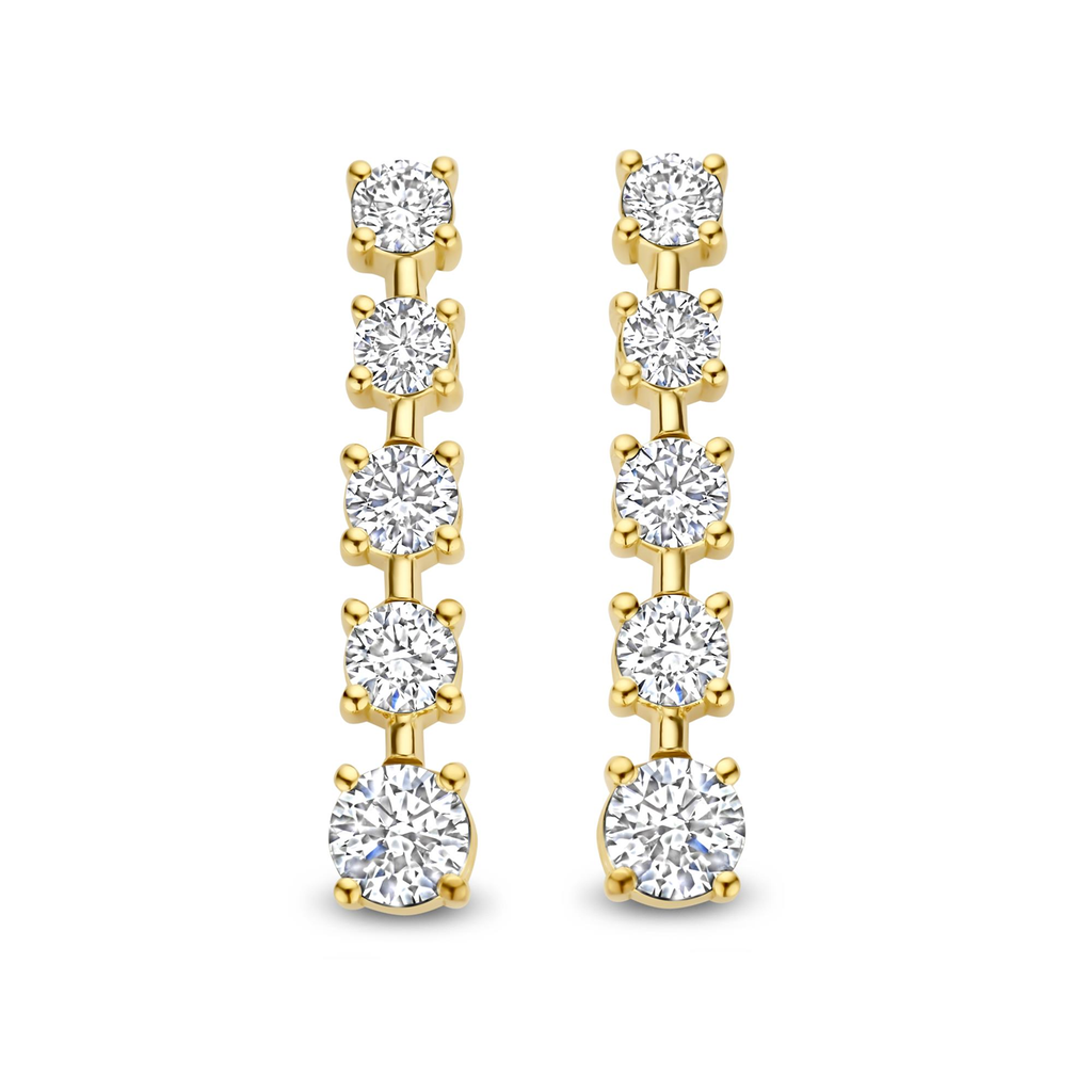 Yellow gold earrings with diamonds