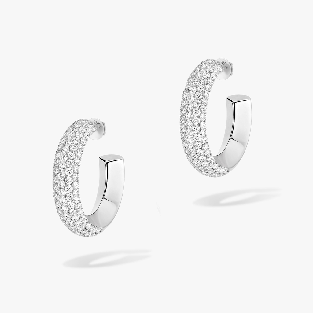 Divine Enigma pave hoop earrings