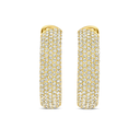 Yellow gold creoles with diamonds