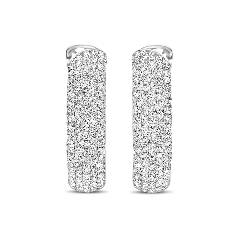 Whitegold creoles with diamonds