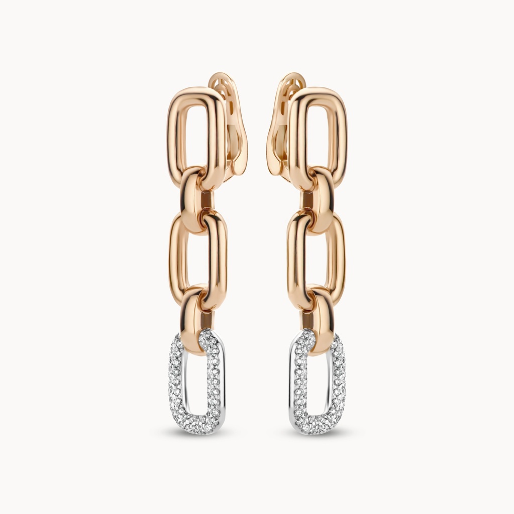 Amalfi Earrings in Pink Gold with White Diamonds