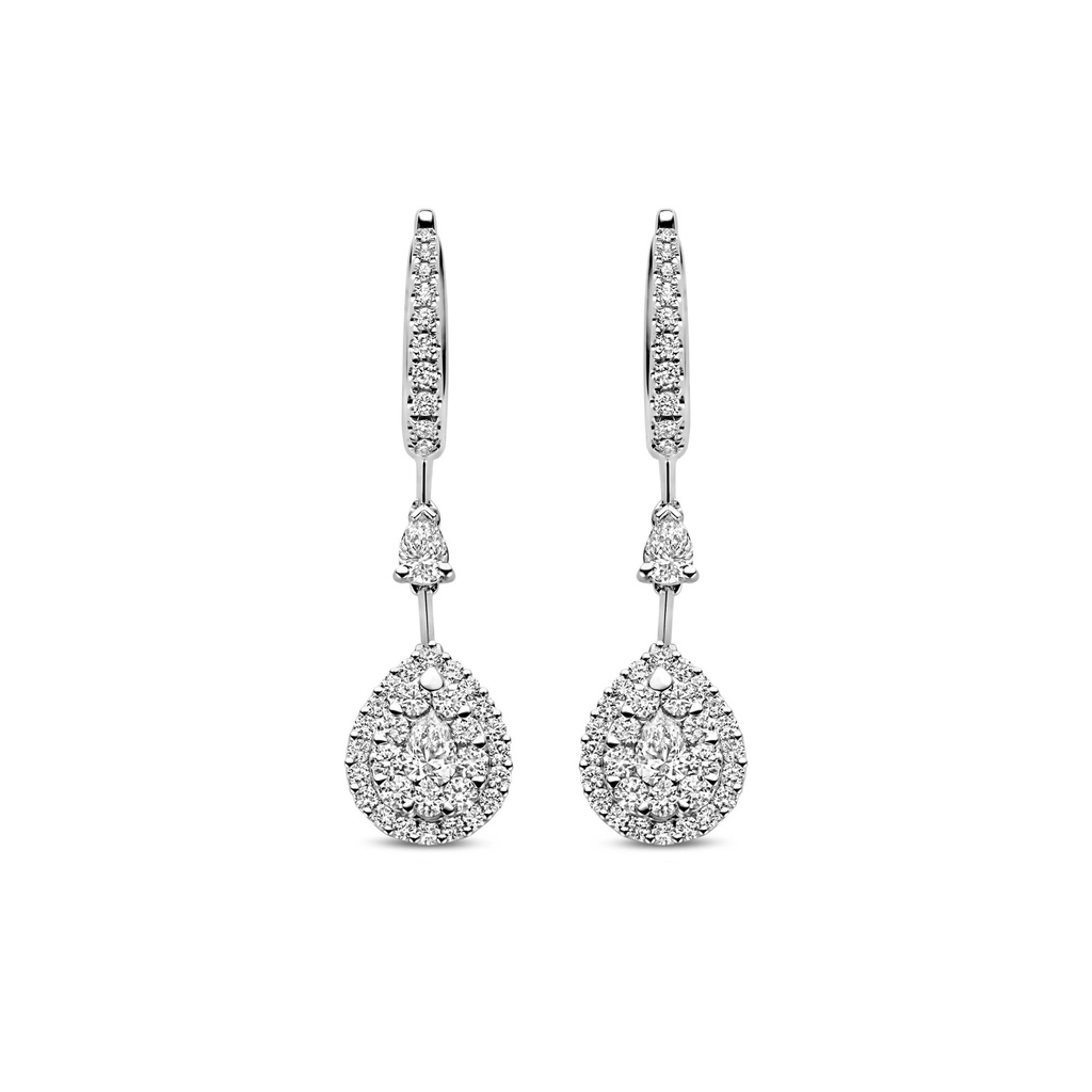 Whitegold earrings with diamonds