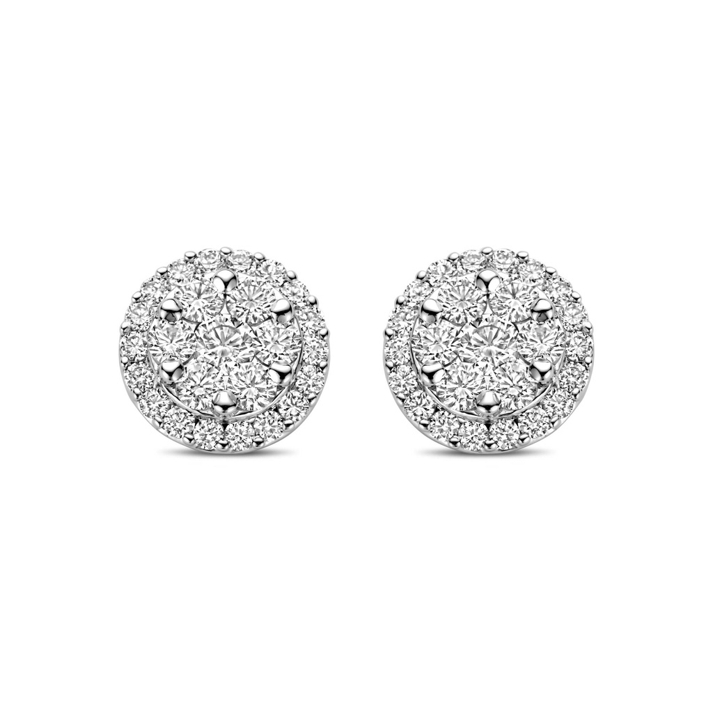 Whitegold studs with diamonds