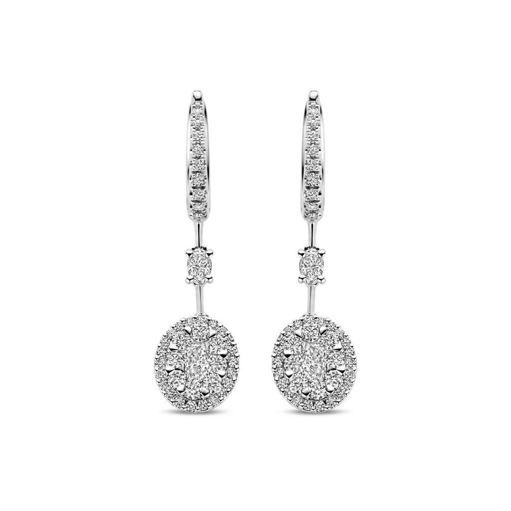 Whitegold earrings with diamonds