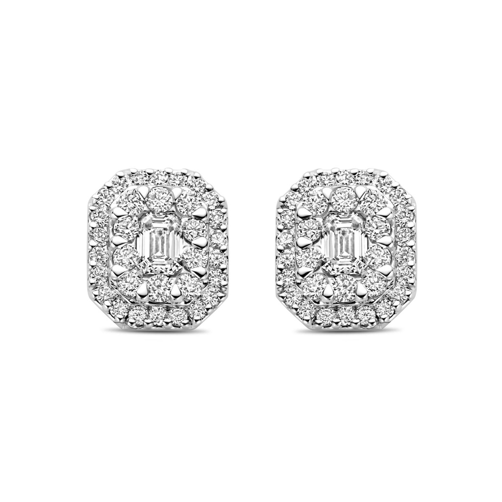Whitegold studs with diamonds