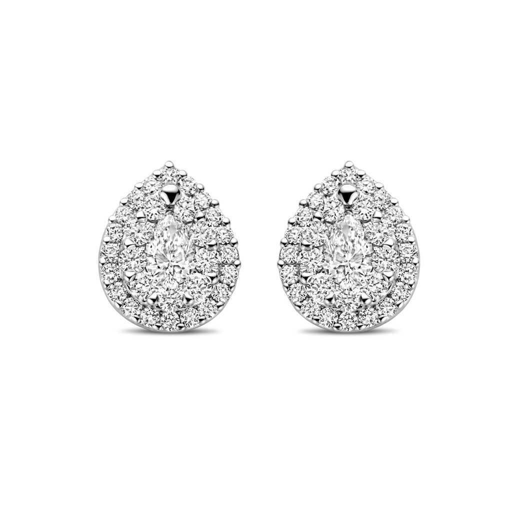 Whitegold studs with diamonds