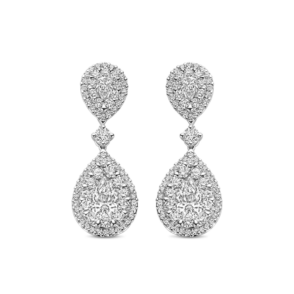 Whitegold earrings with diamonds