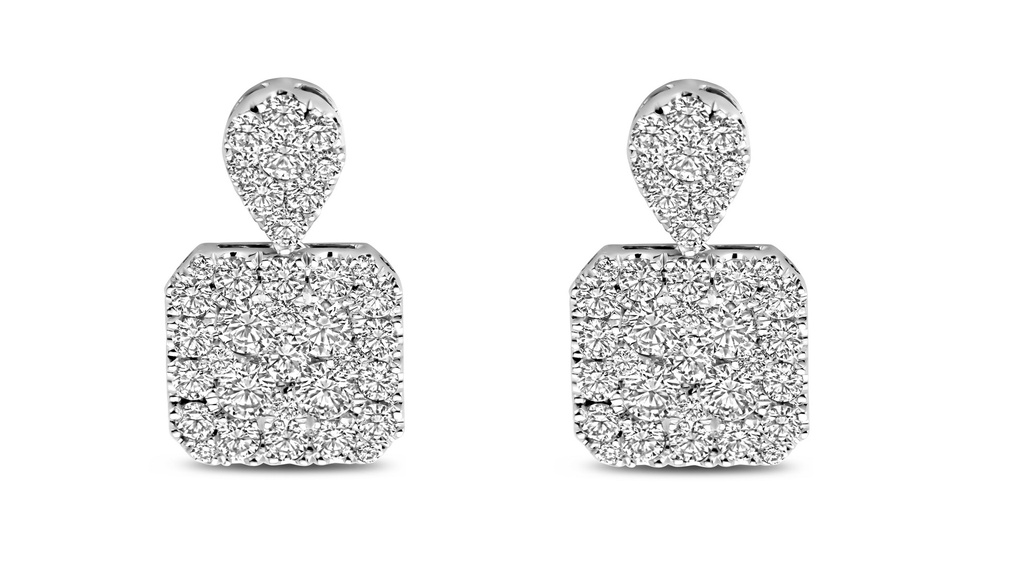 Whitegold studs with diamonds