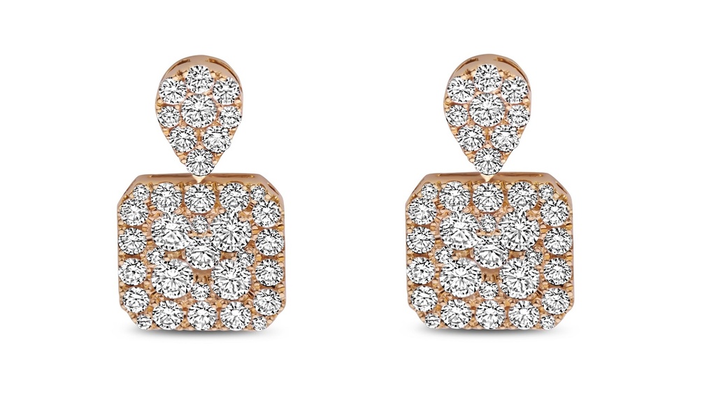Yellow gold earrings with diamonds