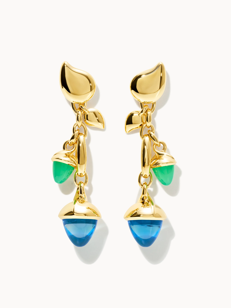 Earrings MIKADO Dangling 2 Acorns - 'Lagoon' 'Lagoon'