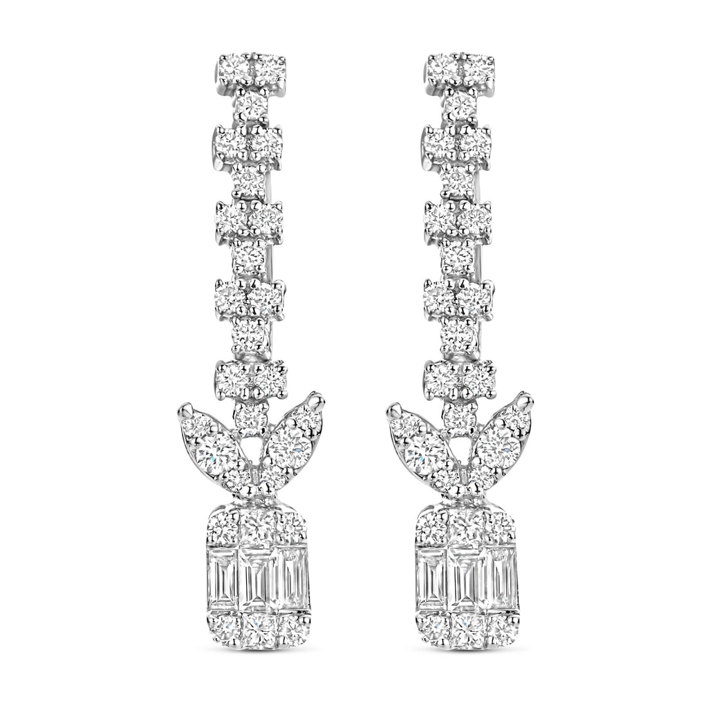 White gold earrings with diamonds