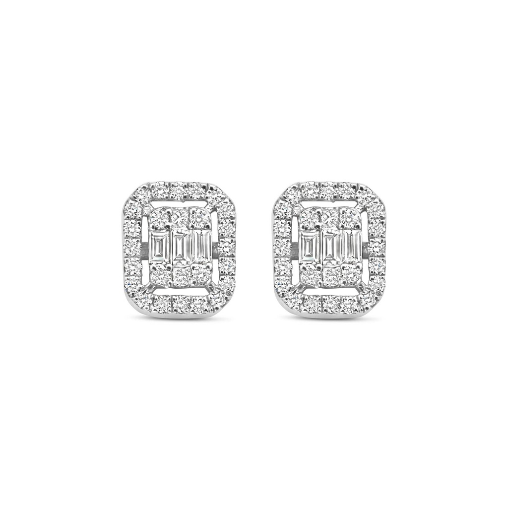 White gold studs with diamonds