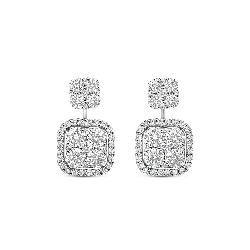 Whitegold earrings with diamonds