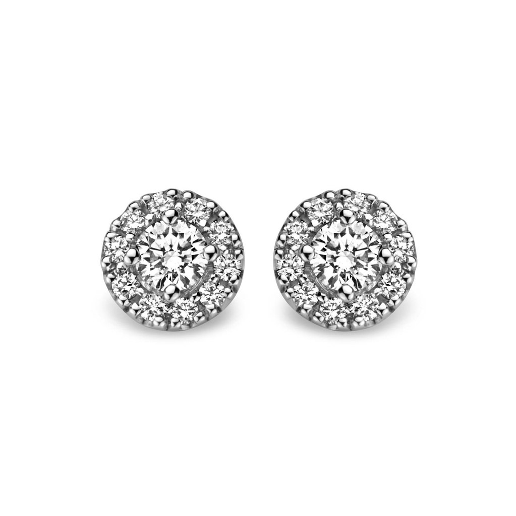 Whitegold studs with diamonds