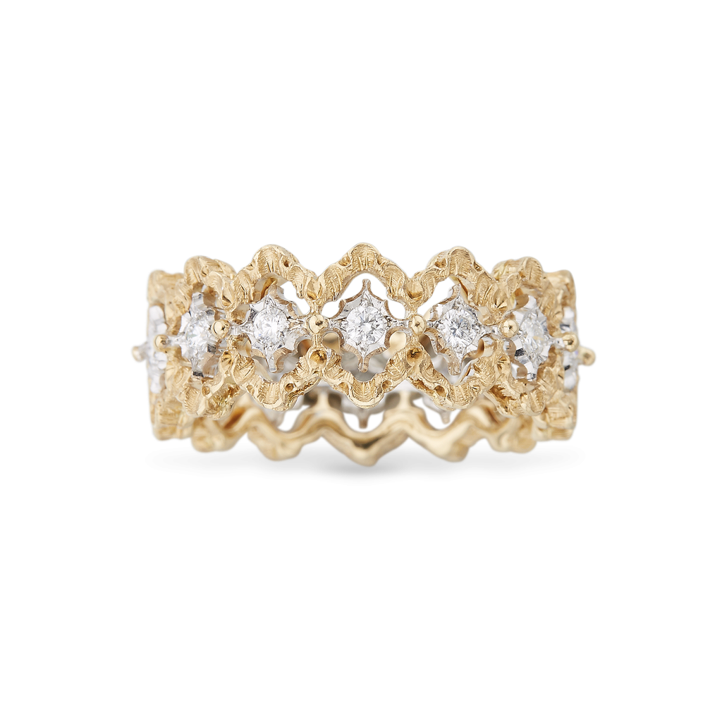 Ring Rombi Pink and White Gold with Diamonds