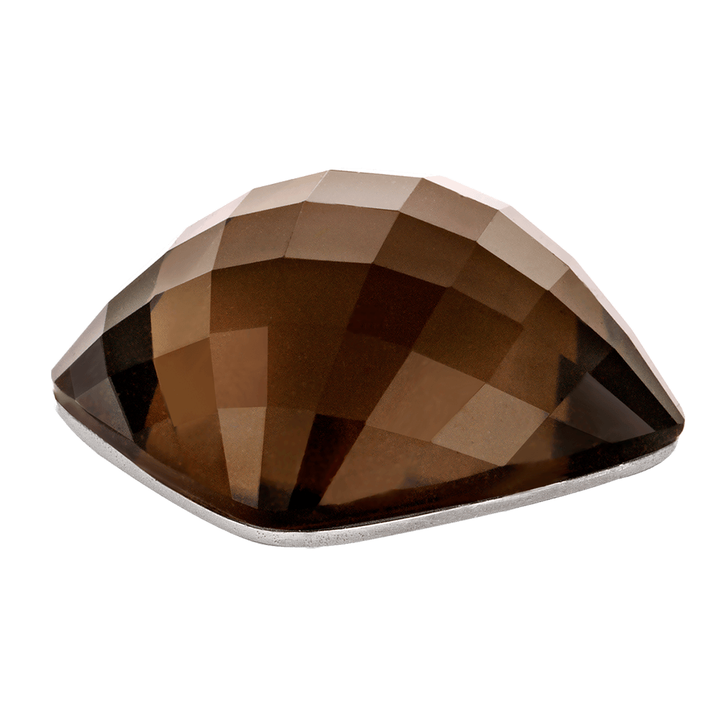 smokey quartz faceted for 1818 ring