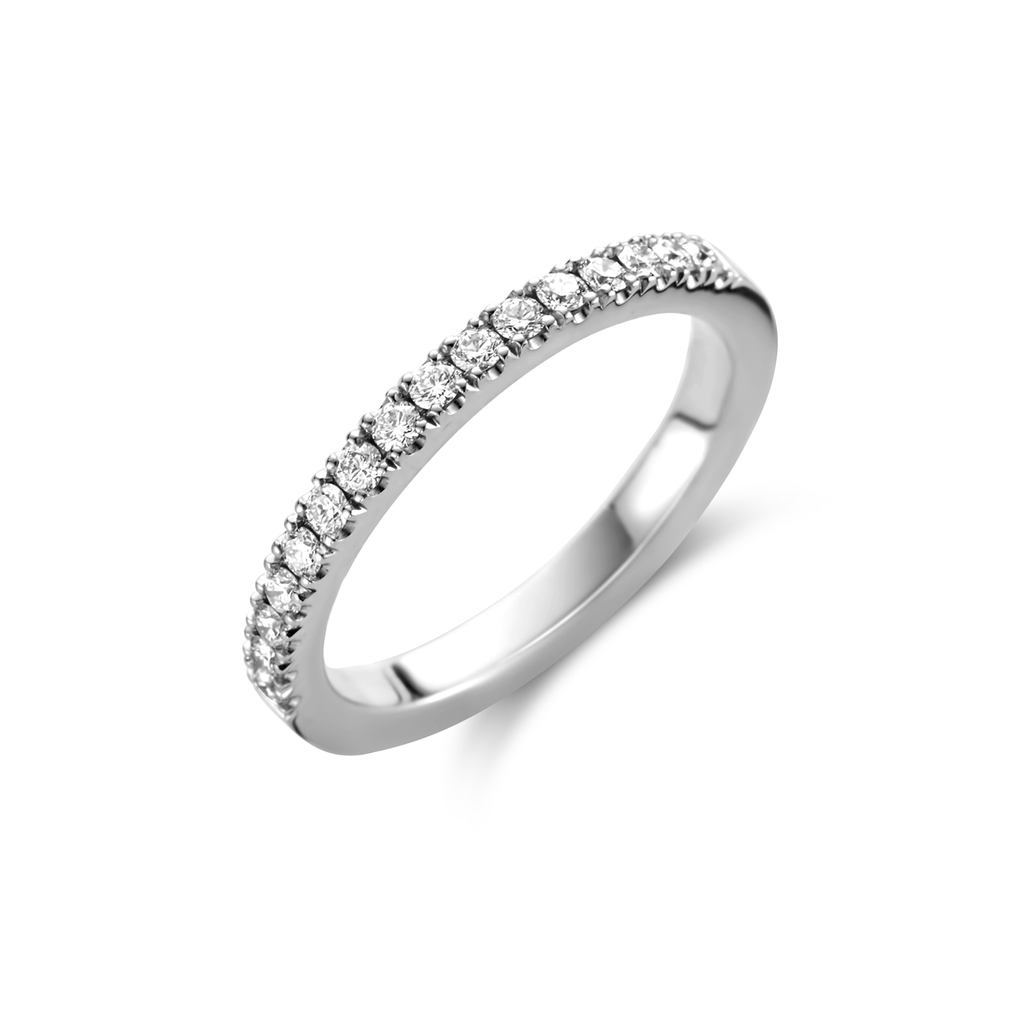 Wedding band with diamonds