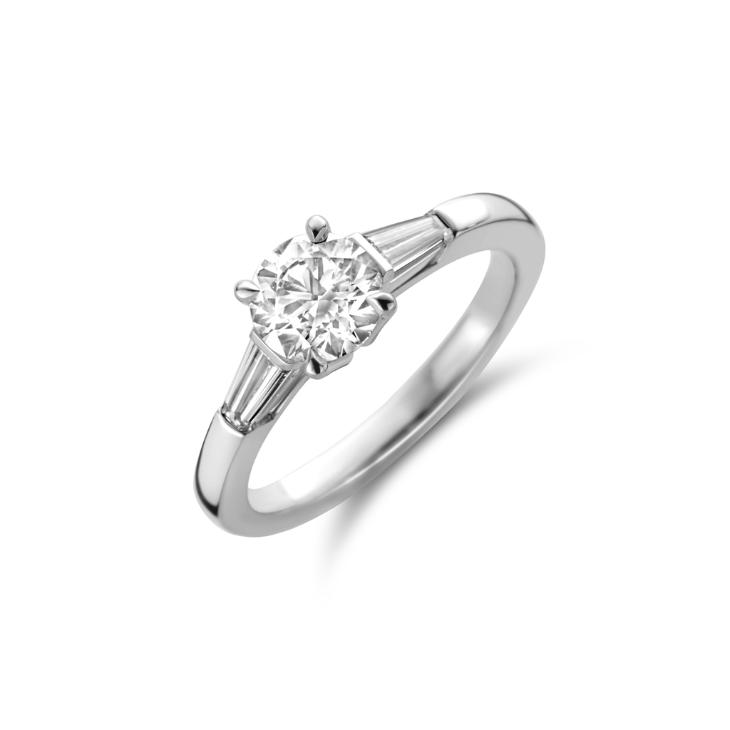 Solitaire 1.01ct and tapers 0.31ct