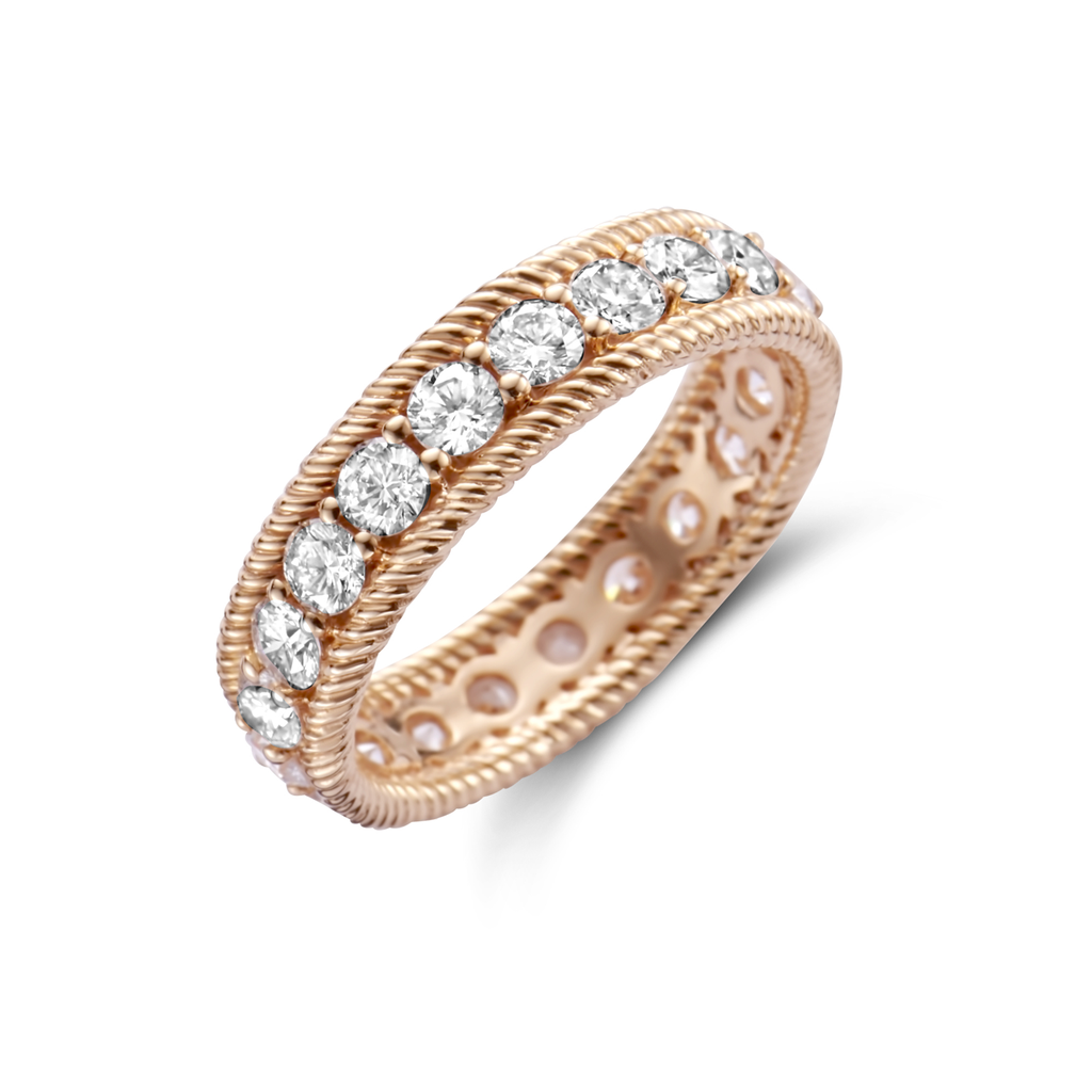 Wedding band with diamonds
