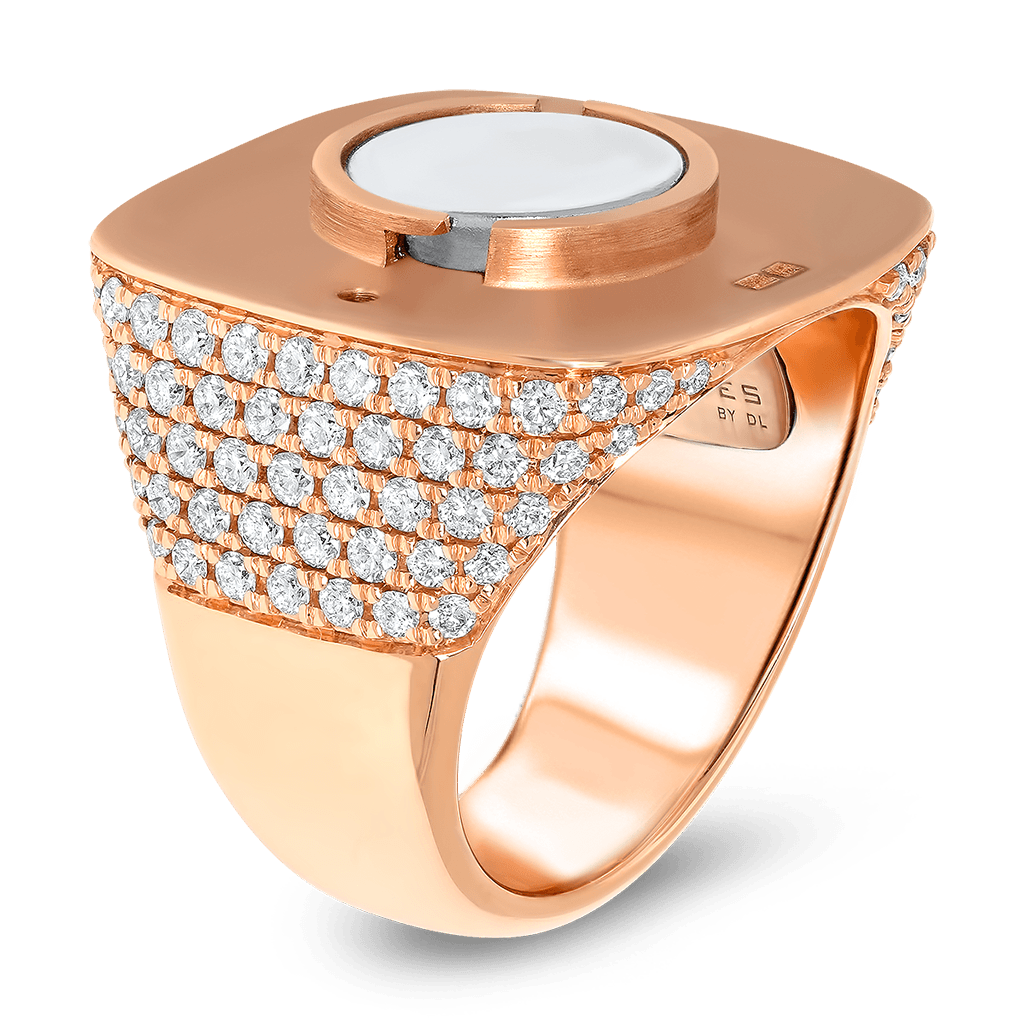 ring 1818 classic pink gold half set with diamonds
