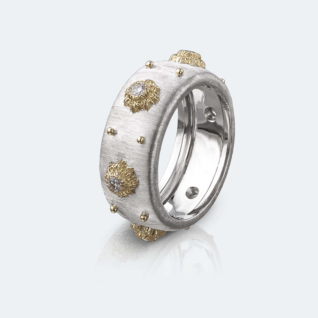 ring Macri white and yellow gold with diamonds