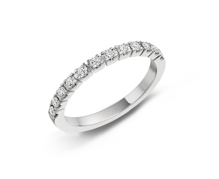 Wedding band with diamonds