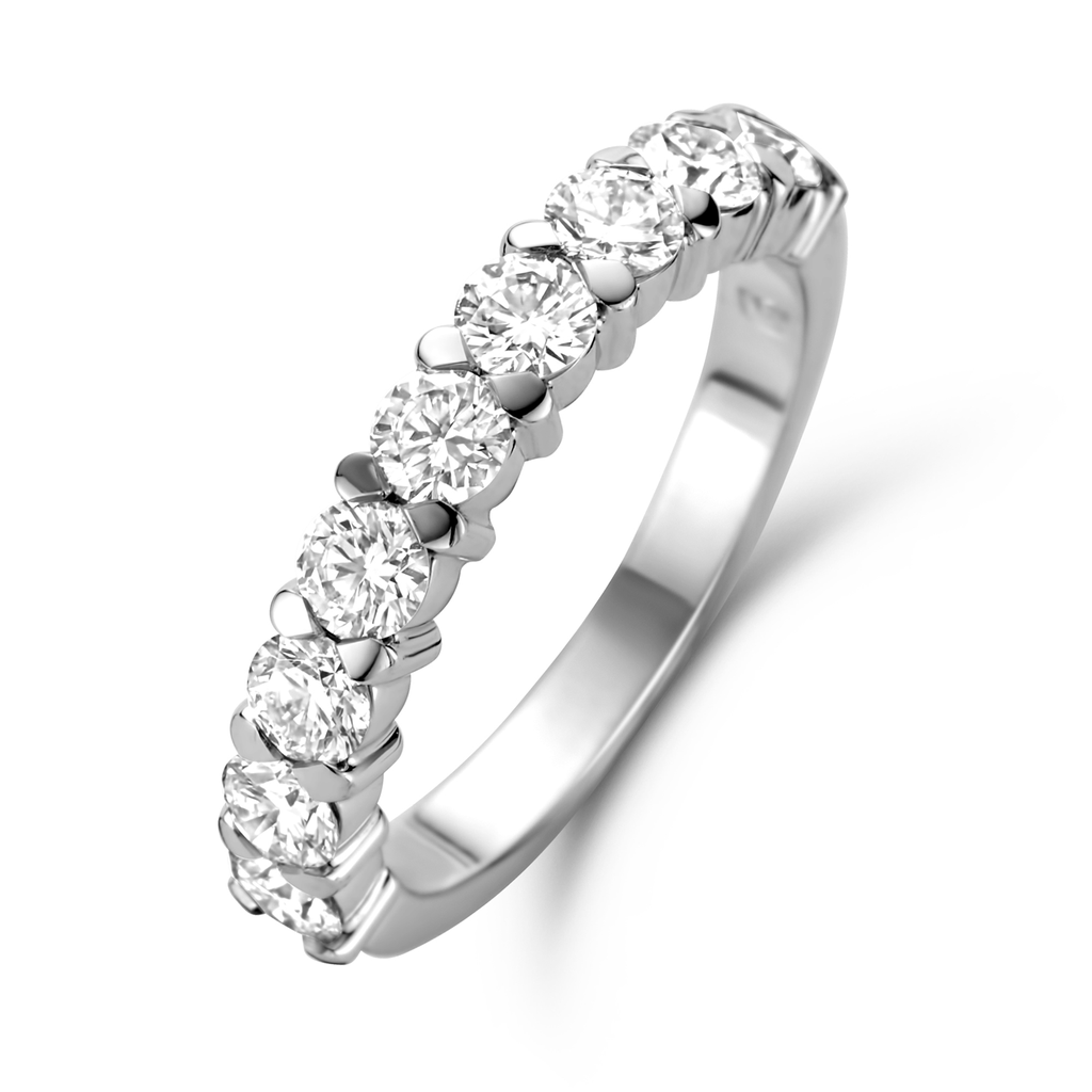 Wedding band with diamonds