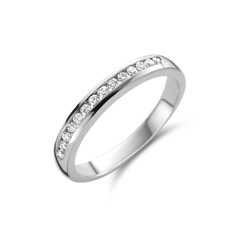 Wedding band with diamonds