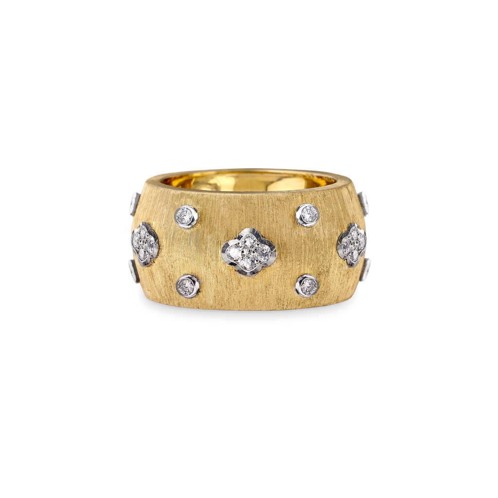 Eternelle Macri ring in yellow and white gold with diamonds