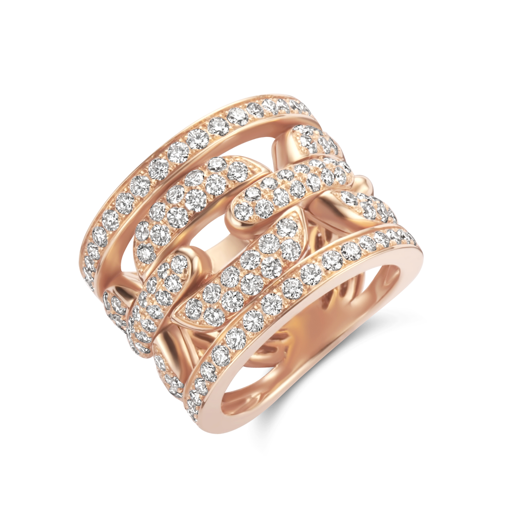 Pink Gold Ring with Diamonds