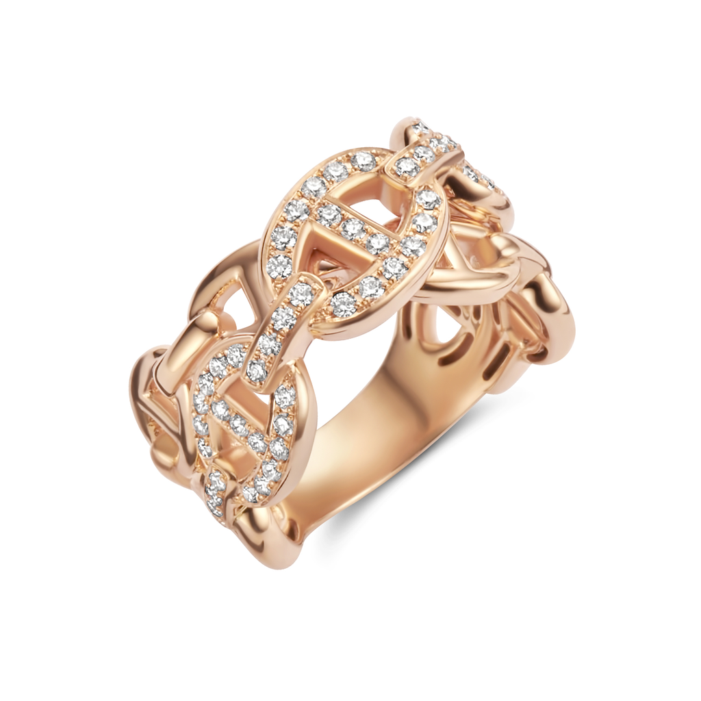 Pink Gold Ring with Diamonds