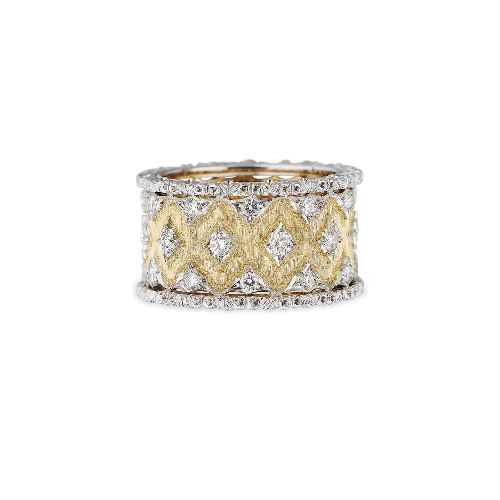 White/Yellow Ring with Diamonds
