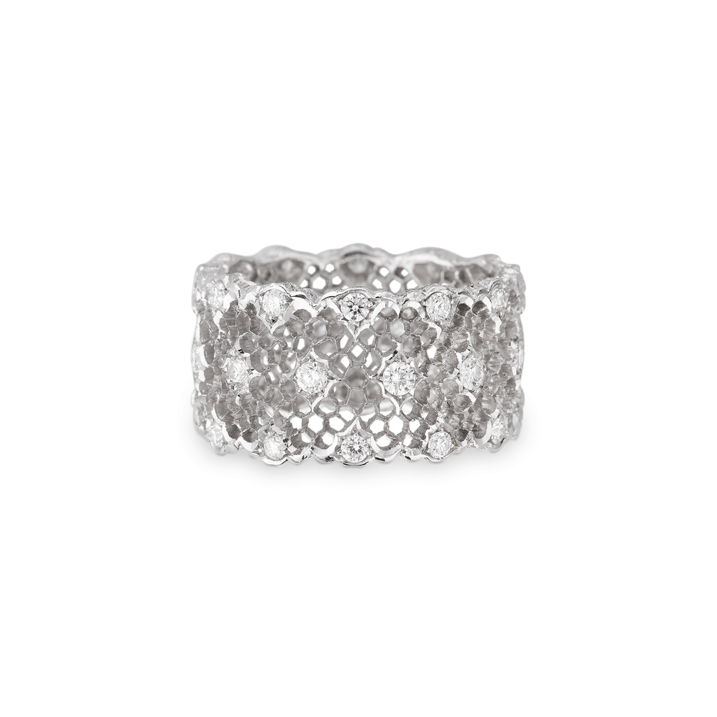 Ring Tulle White Gold set with Diamonds