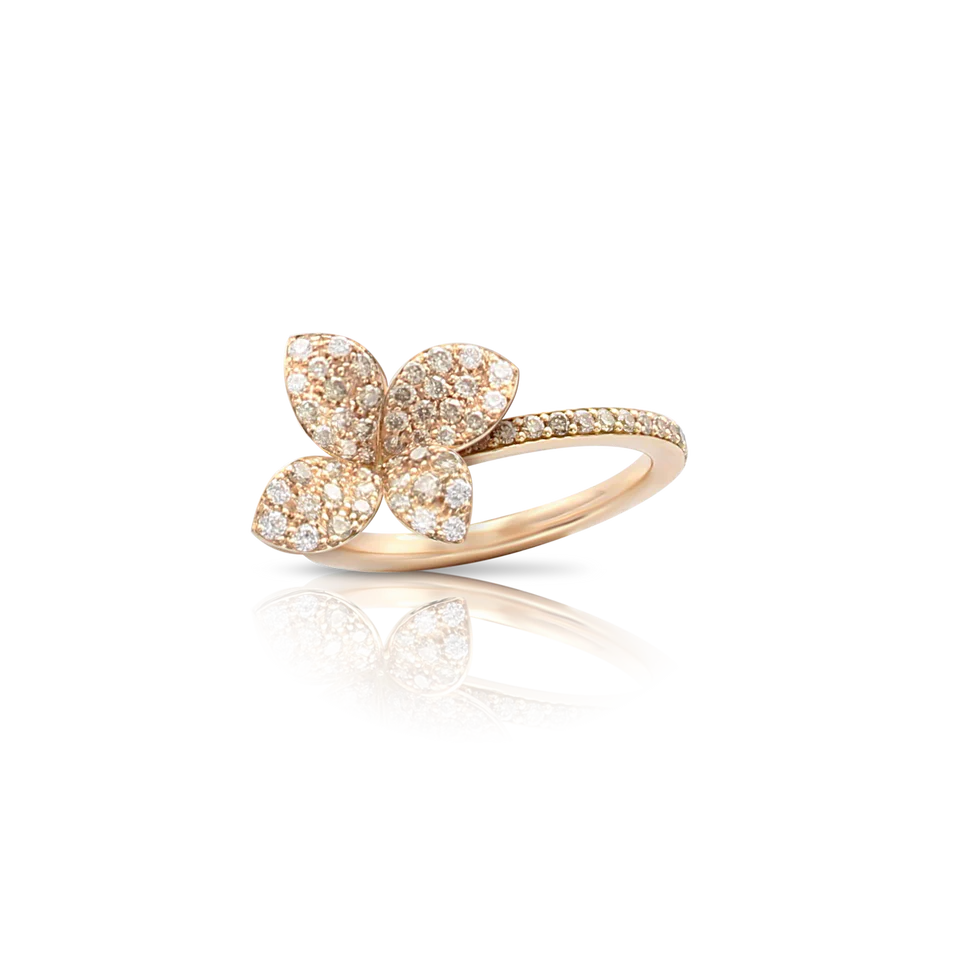 Secret Garden ring in pink gold with diamonds