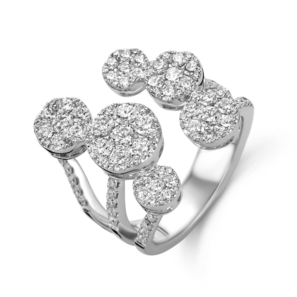 Ring white gold set with diamonds
