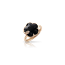 Petit Joli Ring in Pink Gold with Onyx, White and Champagne Diamonds