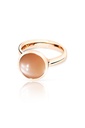 BOUTON Ring Large in Pink Gold with Brown Moonstone